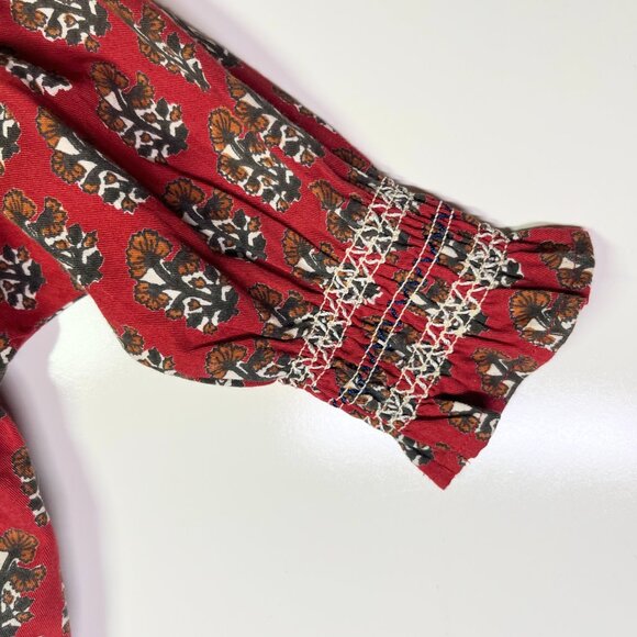 NWT Lali Kids 6M One-Piece Floral Cotton Romper Red Black Block Print - Picture 8 of 11